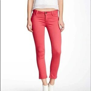 DL1961 Toni High Rise Crop Pants in Peony Pink